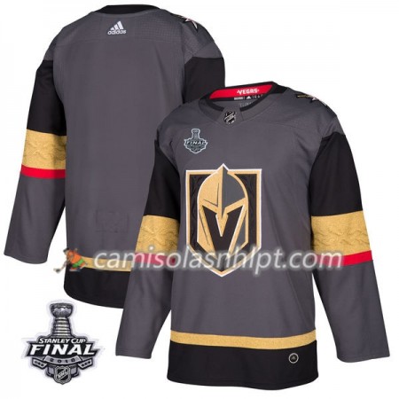 Camisola Vegas Golden Knights Blank 2018 Stanley Cup Final Patch Adidas Cinza Authentic - Homem